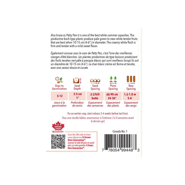 Organic Squash Seeds, Early Bush Scallop