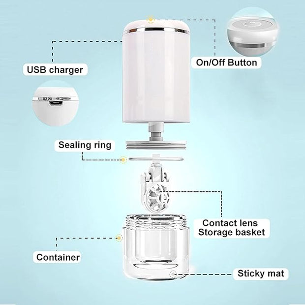 Ultrasonic contact lens cleaner