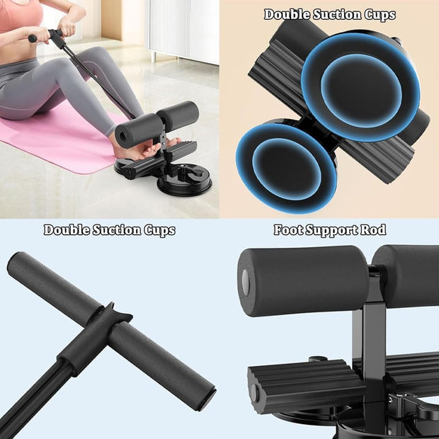 💪 Sit-Up Assistant Bar｜🧲 Dual Suction Base for Stable Core Workouts