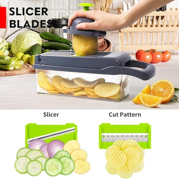 Function 13-in-1 food knife, kitchen vegetable slicer dicing knife