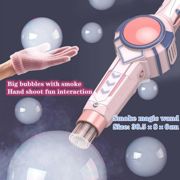 Magical Smoke Bubble Wand & Light-Up Machine – Foggy Bubbles, Glowing Fun!
