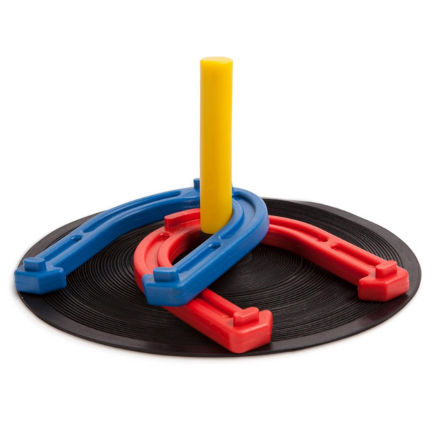 Champion Sports Indoor/Outdoor Horseshoe Set Red