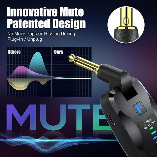 Wireless guitar transmitter receiver