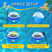 Solar-powered swimming pool disinfection device