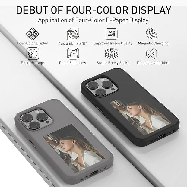 Smart ink phone case, smart ink screen phone case with NFC function, customizable DIY