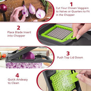 Function 13-in-1 food knife, kitchen vegetable slicer dicing knife
