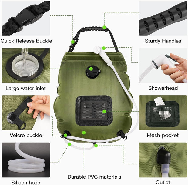 🚿 Solar Shower Bag – Enjoy a Hot Shower, Anywhere! ☀️🌲