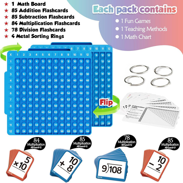 Math Flash Card & Pop Board Set