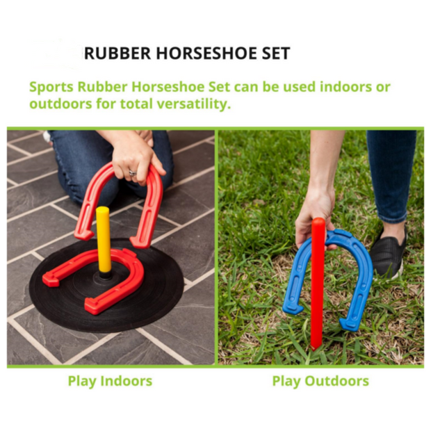 Champion Sports Indoor/Outdoor Horseshoe Set Red