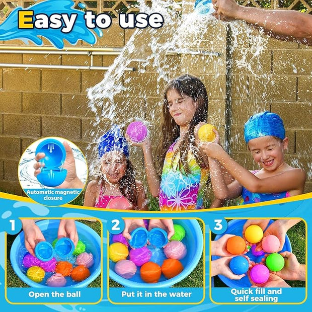 Refillable magnetic water balloon bomb for summer party pool outdoor beach toys