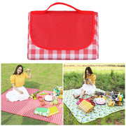 Waterproof Picnic Mat - Portable Folding Check Pattern Blanket for Outdoors and Beach
