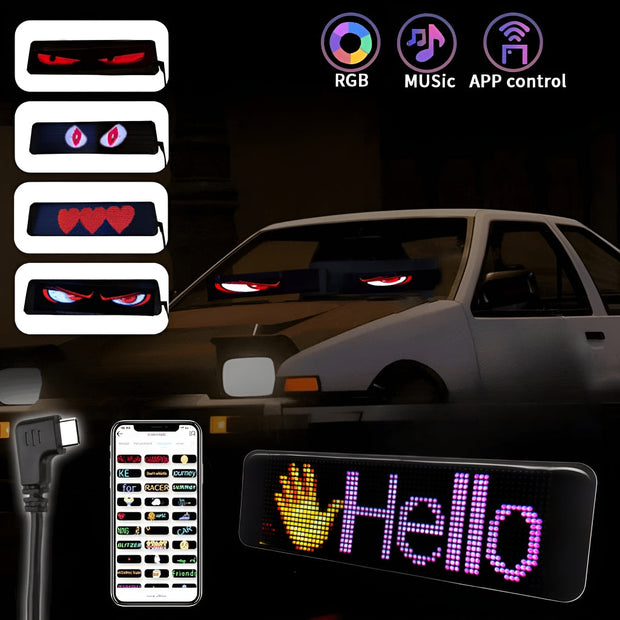 DIY Car LED Screen with 8000+ Animations and Easy App Sync