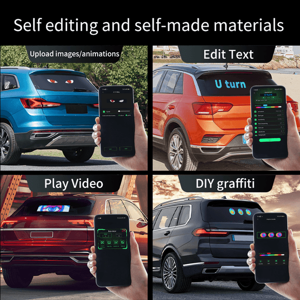 DIY Car LED Screen with 8000+ Animations and Easy App Sync